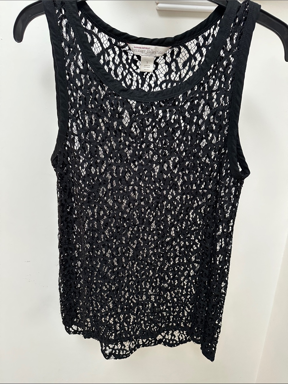 Banana Republic Black Lace Overlay Tank Top